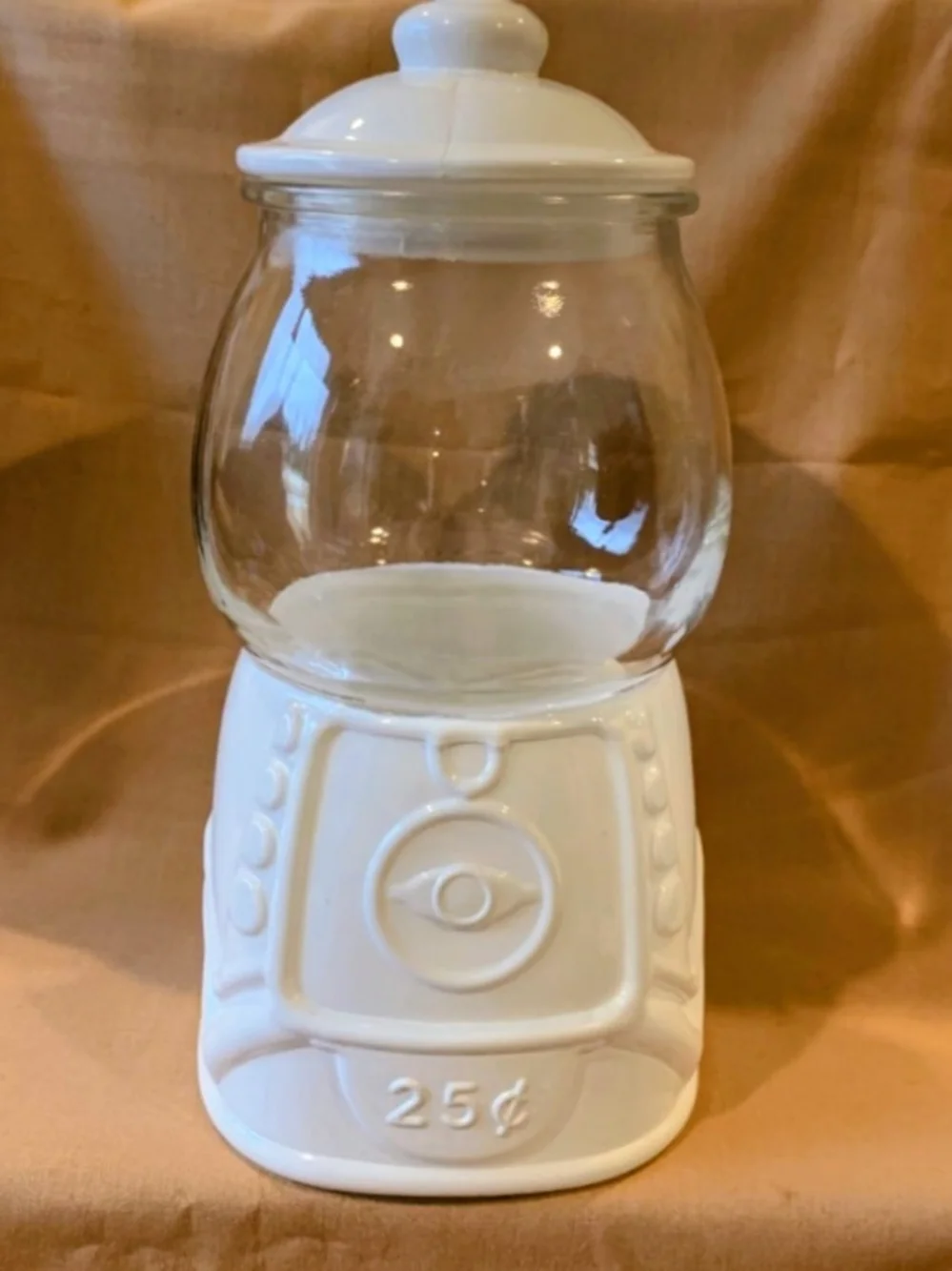 Target Cream Ceramic & Glass Gumball Candy Jar